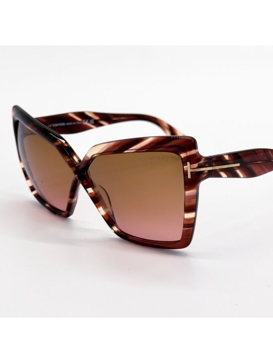 New Tom Ford Fiore TF1195 54F Butterfly Havana Brown Women Sunglasses Authentic main image 4
